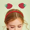Pejlnd Glitter Strawberry Headband - Cute Red Hair Hoop, Hawaiian Party Hair Band Boppers, Summer Hair Accessories for Women Girls Gifts