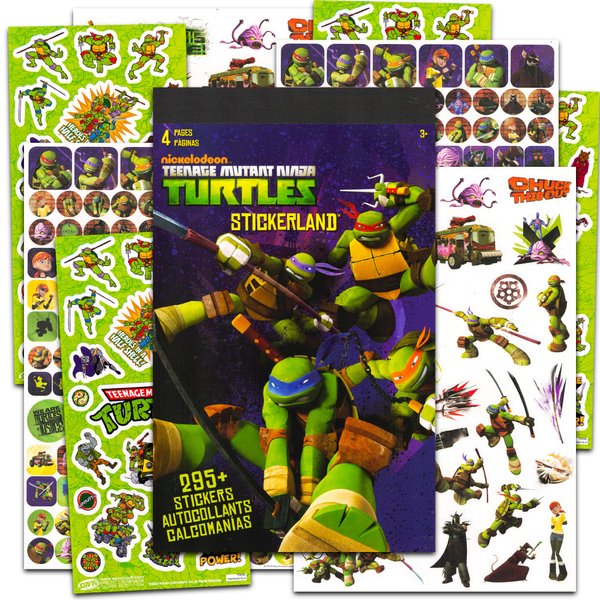 Teenage Mutant Ninja Turtles Stickers Party Favor Set ~ Bundle Includes over 350 TMNT Stickers for Boys Kids (8 Sticker Sheets, TMNT Party Supplies)