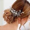 YBSHIN Silver Wedding Hair Accessories for Brides Flower Hair Comb Rhinestone Bridal Comb Headpieces Crystal hair bands Pearl headpiece for Women