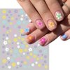 Flower Nail Art Stickers, Floral Daisy Nail Decals 3D Self-Adhesive Pink White Cute Daisy Small Flower Spring Summer Flower Nail Design Manicure Tips Nail Decor Accessories for Women Girls(6Sheets)