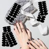 SILPECWEE 16 Sheets Black Nail Wraps Solid Color Nail Polish Strips for Women Gel Nail Strips Self Adhesive Nail Polish Stickers Fingernail Manicure Stickers Nail Art with 1pc Nail File