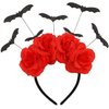 Chanaco Halloween Headband Bat Headband Costume Red Flower Crown Flower Headband Flower Crowns for women Flower Crown for Girls Rose Floral Crown Flower Headbands for Women