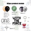One With The Force Balloons Sage Green and Black Pastel Orange balloons for Wars Themed Birthday Party Supplies First Birthday with Star Balloon for TV Themed Birthday