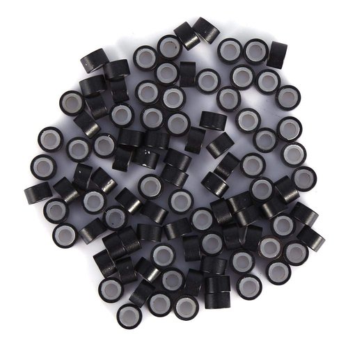 Hair Tinsel Beads Silicone Beads For Hair Extensions 5 Bottle/Set 500 Pcs Silicone Micro Link Rings 5Mm Lined Beads For Hair Extensions Tool