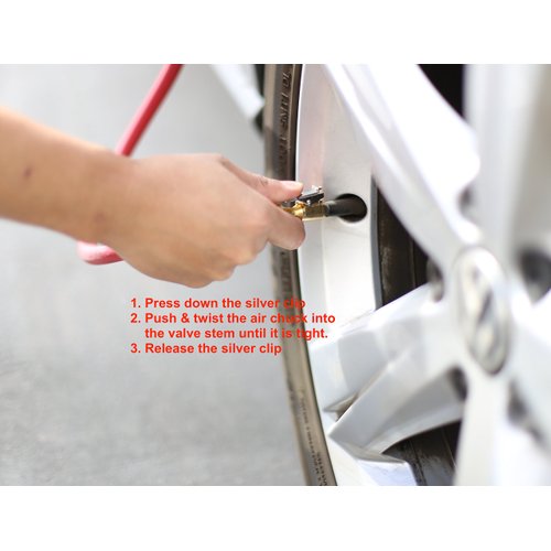 EPAuto 2 Pack Open Flow Straight Lock-On Air Chuck with Clip for Tire Inflator