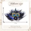 Yokawe 20s Feather Hair Clip Elegant Black Peacock Feather Hair Clips with Flowers Gatsby Party Head Accessories for Women