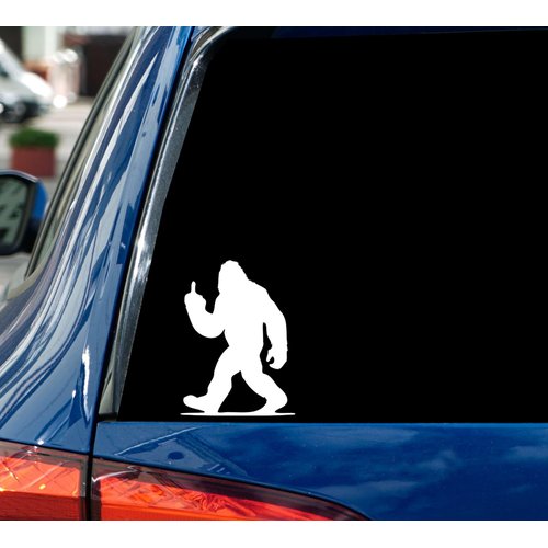 Bigfoot Middle Finger Vinyl Decal Stickers - Durable Vinyl Car Decal - Easy to Apply and Remove - Outdoor and Indoor Use - Adds A Personal Touch to Your Ride