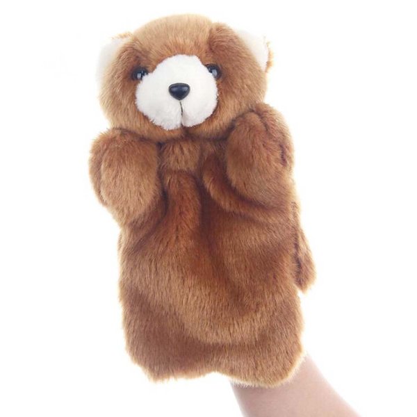 Plush Animal Hand Puppets Toys for Imaginative Pretend Play Storytelling Brown Bear