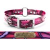 Outdoor Dog Supply's 1" Wide Pattern Ring in Center Dog Collar Strap with Custom Brass Name Plate (21" Long, Pink Camo)