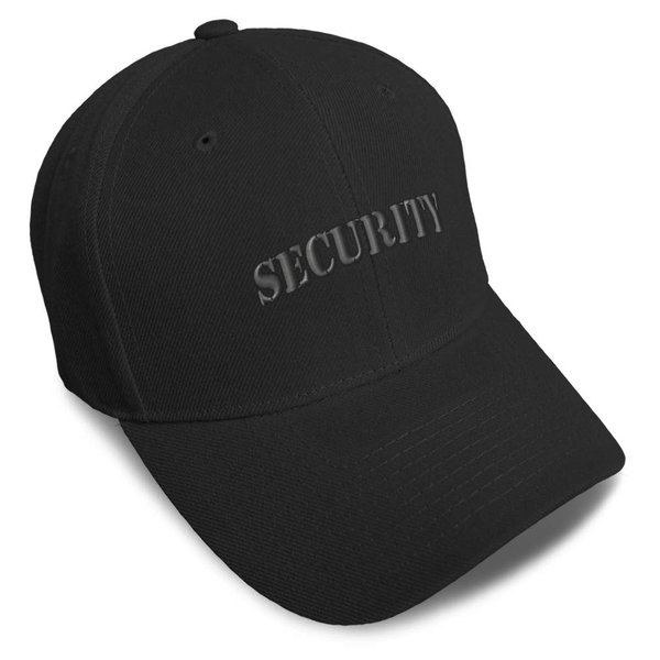 Baseball Cap Security Grey Embroidery Acrylic Dad Hats for Men & Women Strap Closure Black Design Only