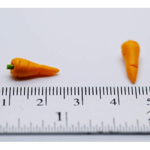 20 Loose Baby Carrots Vegetable Size Mini 1.5 cm Dollhouse Miniatures Food Kitchen Docoration