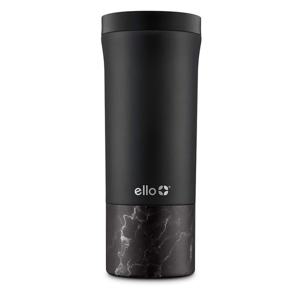 Ello Miri Vacuum Insulated Stainless Steel Travel Coffee Mug - Travel Tea Mug, 16 oz, Black Marble