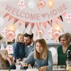 Welcome Home Decorations,Rose Gold Welcome Home Balloons Banners Set,Welcome Home Glitter Banner with Confetti Balloons,Pennant Flag Bunting for Home Family Baby Shower Welcome Back Party Supplies