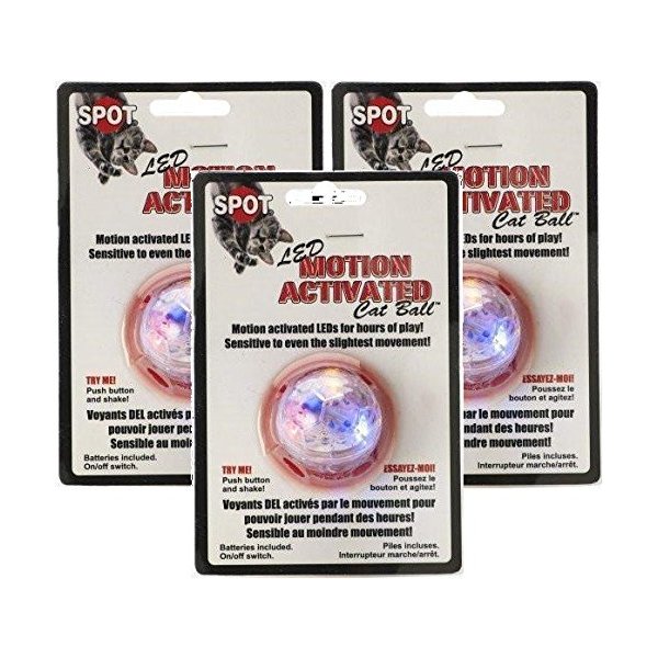 Ethical Pet 3 Pack of Motion Activated Cat Ball Cat Toys
