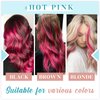 RUNATURE Hot Pink Tape ins Human Hair Extensions Colored Tape in Hair Extensions Human Hair Pink Tape in Extensions Real Human Hair 14 Inch Invisible Seamless Skin Weft 25g 10pcs