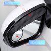 QODOLSI 2 PCS Car Rearview Blind Spot Mirror Rain Eyebrow Integrated, 2-in-1 Carbon Fiber Rain Eyebrow Reflective Protection Shield, Adjustable Expanded View Reversing Mirror, Universal Car (Black)