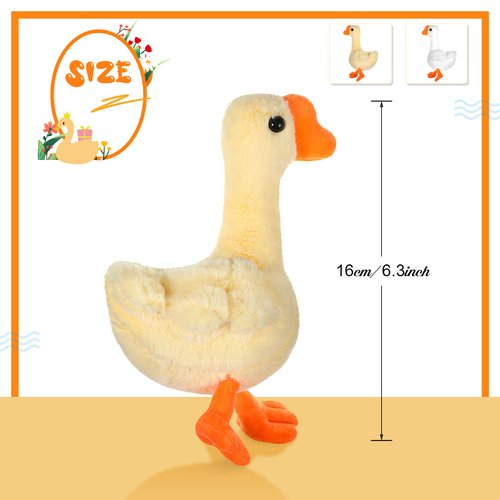 Civaner 6 Pieces Goose Stuffed Animal 6.3 Inch Plush Goose Stuffed Goose White Light Yellow Stuffed Animal Toy Soft Stuffed Doll Birthday Gift for Christmas Party Supplies