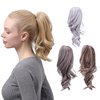 JUVABUN Claw Clip Wavy Ponytail Extension 12'- Light Gray| Hair Extension Clips | Synthetic Ponytail Extension| Wavy Hair Extensions | Washable Realistic And Synthetic |human hair- Light Gray