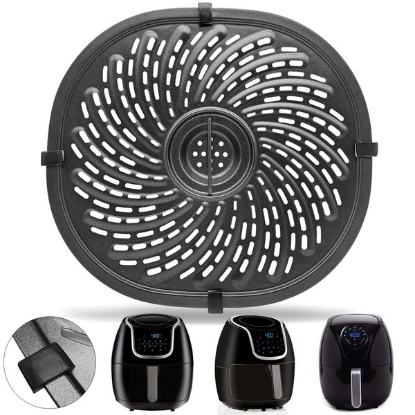 Air Fryer Grill Pan For Power XL Gowise 7QT Air Fryers,Nonstick Coating Crisper Plate,Air Fryer Replacement Parts,Air Fryer Rack,Air Fryer Accessories,Enamel coating，Non-stick,Dishwasher Safe
