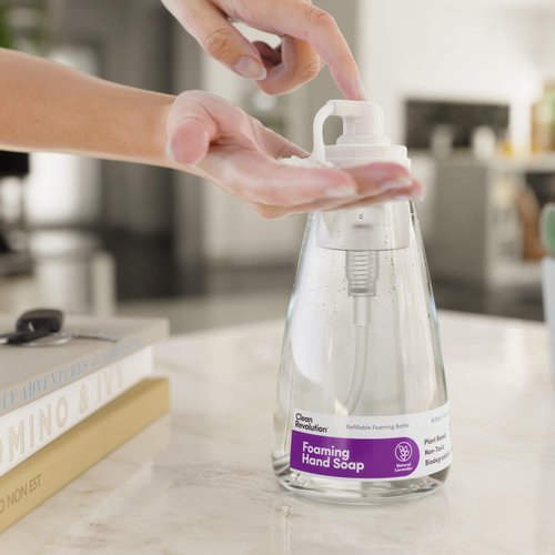 Clean Revolution Foaming Hand Soap, Gentle, Moisturizing, Ready To Use Formula, Real Essential Oils, Gluten Free, Natural Lavender, 15.25 Fl Oz
