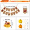 Thanksgiving Decorations, Give Thanks Banner, Thanksgiving Banner Party Decorations with 12pcs Hanging Swirls, Fall Banner with Turkey Decorations for Home Outdoor Indoor Office Classroom, Fall