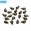 uxcell 20Pcs Teardrop Sew on Rhinestone - 13x8mm Flat Back Glass Teardrop Crystal Rhinestones in Gold Prong Setting for Crafting, DIY Jewelry, Clothes Decorations (Black)