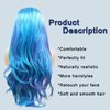 AFBeauty Lace Front Wig Highlight Blue Purple Colorful Wavy Ombre Wigs for Women Lace Frontal Pink Green Wig Synthetic Heat Resistant Natural Loose Wave Glueless Lace Wig 24 Inch Daily Party Cosplay
