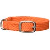 Mendota Pet Double Braid Collar - Satin Nickel - Dog Collar - Made in The USA - Orange, 9/16 in x 12 in Junior