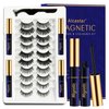 Magnetic Eyelashes with Eyeliner Kit, Magnetic Lashes Kit with Applicator, Most Natural Looking,Strongest Waterproof, Reusable Magnet False Lashes Easy to Use.(10 Pairs & 4 Liner)