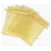 TheDisplayGuys 100-Pack XS 2 x 2 3/4" Gold Sheer Organza Gift Bags with Drawstring, Jewelry Candy Treat Wedding Party Favors Mesh Pouch