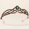 Beaupretty Baroque Crown Headband Wedding Bridal Crown Emerald Crystal Crown Gemstone Tiara for Women Girls Halloween Birthday Party Supplies Green