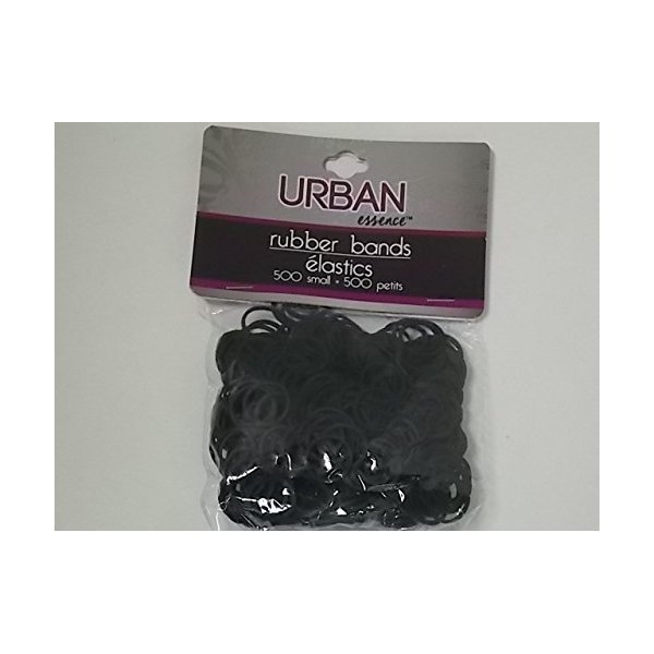 Pack of 500 Snag-Free Small Black Silicone Rubber Bands Rubberbands for Styling, Kids Hair, Braids Hair, Babies, Hair Twists, Tender-head Scalps, Ethnic Styles and Even Fishing, Urban Essence Brand