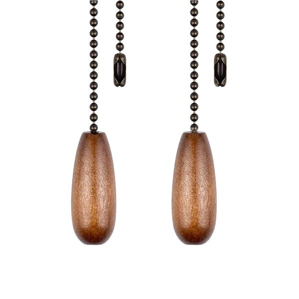 Dotlite Ceiling Fan Pull Chain Extender, 2pcs Wooden Decorative Pendant Extension Chains, 12 Inches Lighting & Fan Beaded Ball Fan Cord Extender Ornament with Connector