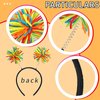 Rainbow Pom Pom Headband Head Bopper Gay Pride Day Hair Hoop Pom Party Headbands Rainbow Headband Funny Headbands for Kids Adult Women Girls' Costume Accessories Birthday Christmas Halloween Carnival