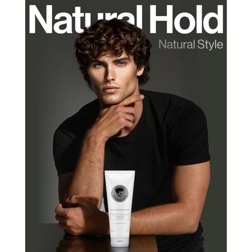 Avenue Man Curl Defining Cream - improved Formula- Natural & Flexible Hold with Herbal Extracts for All Hair Types - Paraben Free & Sulfate Free