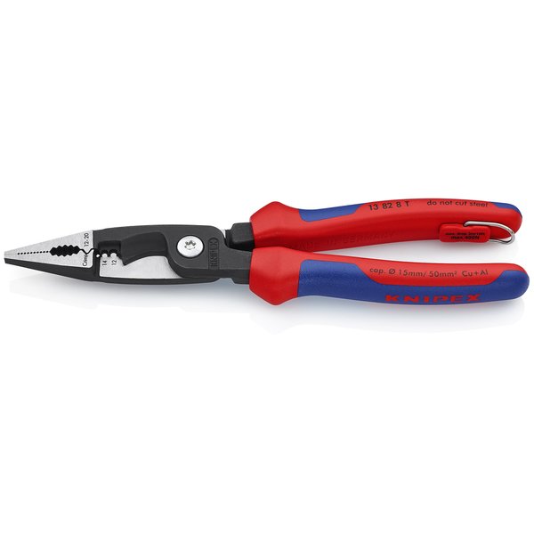 KNIPEX - 13 82 8 T BKA Tools - Electrical Installation Pliers, 12,14 AWG, Multi-Component, Tethered Attachment (13828TBKA)
