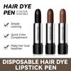 BEUKING Disposable Hair Dye Pen, Black/Dark Brown/Coffee Hair Color Stick, Long Lasting Fast Staining Washable High Saturation Cover Hair DIY Hairstyle Hair Color Touch-Up Stick (01# Black)
