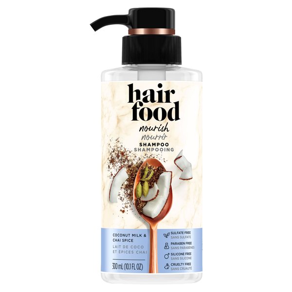 Hair Food Shampoo Coconut Milk and Chai Spice, Avocado & Argan Oil, 10.1 Oz
