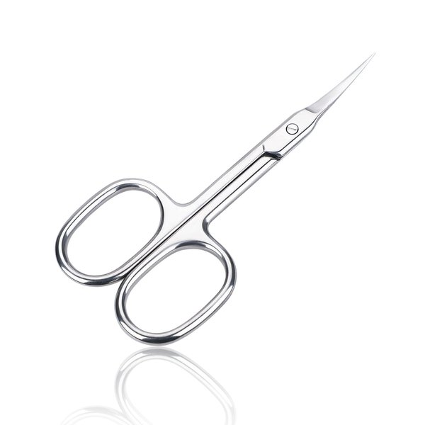 Cuticle Scissors Extra Fine Curved, Nail Scissors Extremely Slim Eyebrow Scissors Small Manicure Scissors with Precise Pointed Tip Grooming/Beauty Scissors for Beard Eyelash Mustache Nose Hair