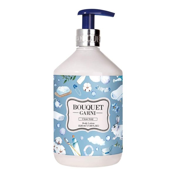 Bouquet Garni Body Lotion Clean Soap - Long Lasting Deep Moisturizing Scented Lotion - Calming Ingredients Lotus Flower Extract - Shea Butter Rich in Vitamin A, C, E - Non Sticky Texture - 17.6 Fl Oz