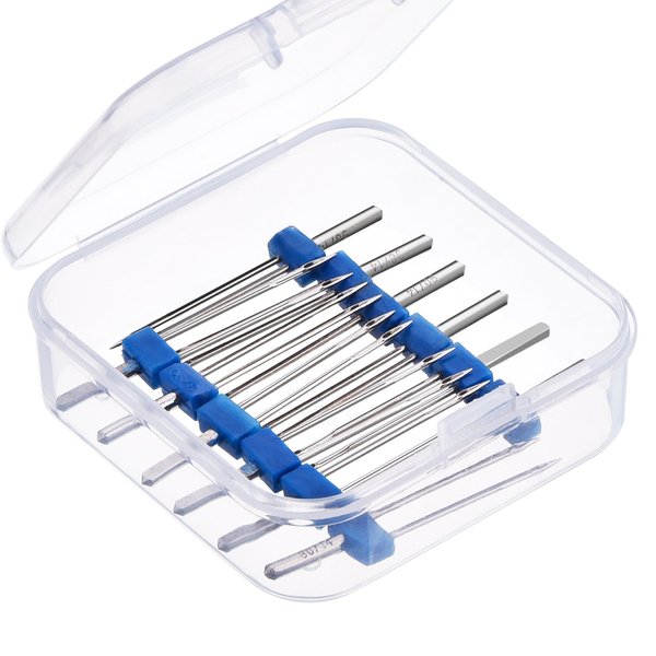12 Pieces Twin Needles, Double Twin Needles with Plastic Box for Household Sewing Machine, 3 Sizes Mixed 2.0/90, 3.0/90, 4.0/90