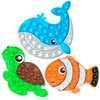 3 Pack Sensory Fidget Poppers Push Bubble Toy, Silicone Squeeze Autism Anxiety Stress Relief Educational Popping Toys for Kids Adults - Clown Fish, Whale, Turtle
