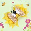 Bow Hair Clip for Girls Cute Bee Yellow Hair Bow Clip Spring Hair Accessories Hair Barrettes for Hair Styling Girls Hair Ribbons Gold Glitter Clips for Hair