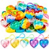 JOYIN Heart Pop Fidget Keychain Pop It Fidget Toys Bulk 30 Pack Party Favors for Kids 4-8,8-12 Years, Goodie Bag Stuffers Mini Pop Keychain for Classroom Prizes Birthday Sensory Toys Gifts