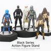 DisplayMore 32 Pieces Plastic Action Figure Display Stand Base ,Multi-PEG Model Support Stand Compatible with 6 inch Star Wars Black Series Figure Toy (32PCS-Clear-Round)