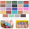 Nail Polish Strips Solid Color, DANNEASY 24 Sheets Adhesive Nail Polish Stickers Nail Wraps for Women 1Pc Nail File, Cuticle Stick
