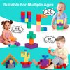 Ausanew 48 Pieces Magnetic Building Blocks Set,10 Colors Magnets for Kids 2-8 Year Olds,STEM Education, Sensory and Montessori Toys