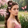 Tyqour 18 Pcs Glitter Hair Butterfly Clips with Rhinestones, Butterfly Hair Clips for Girls Women, Small Fancy Butterfly Hair Pins Fairy Cosplay Butterfly Hair Clips Hair Accessories for Kids