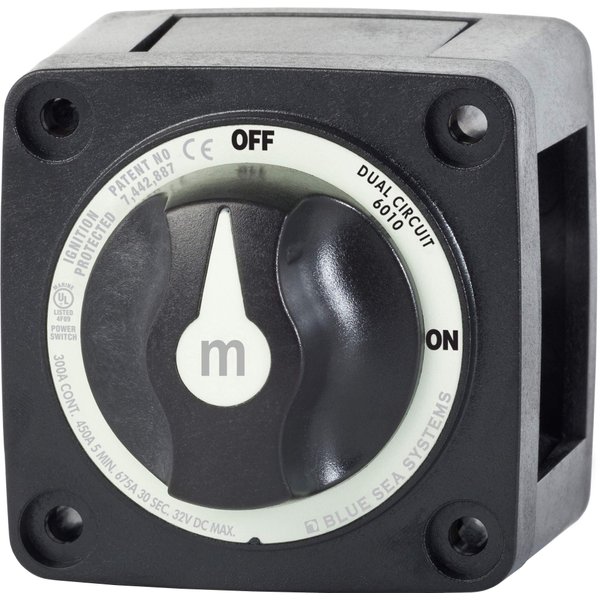 Blue Sea Systems 6010200 m-Series Battery Switch Dual Circuit, Black