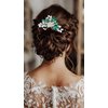 Bmirth Wedding Hair Comb Pearl Bride Headpieces Rhinestone Bridal Side Hair Accessories Crystal Hair Jewelry (Blue hair comb)